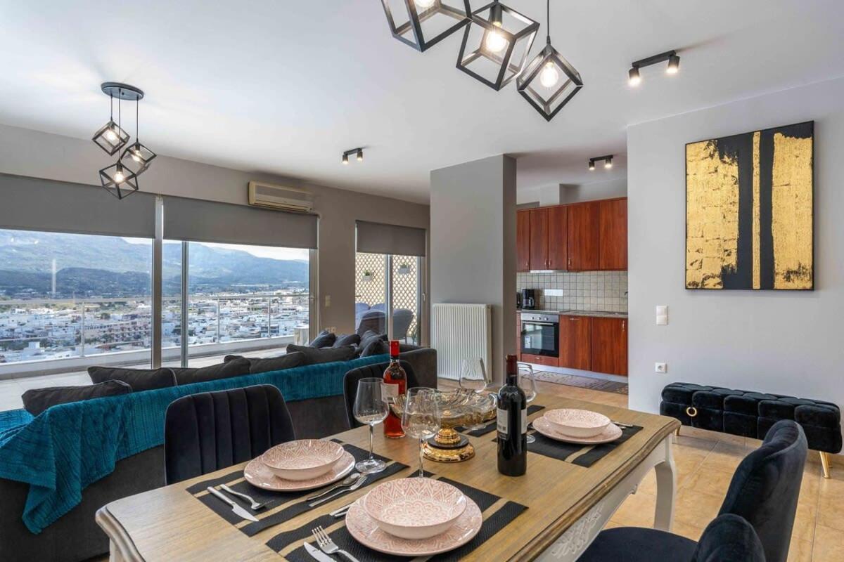 Sitia Panoramic Penthouse - Close To Sandy Beach - Private Parking Extérieur photo
